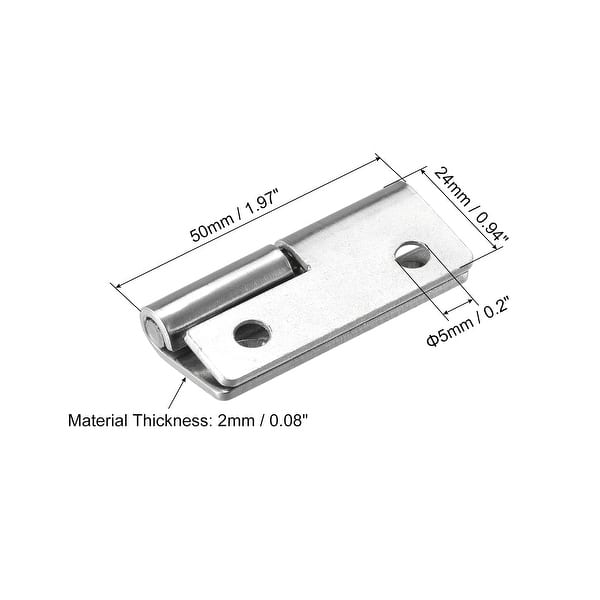 Lift Off Hinge, 2" 304 Stainless Steel Right Detachable Flag Hinges